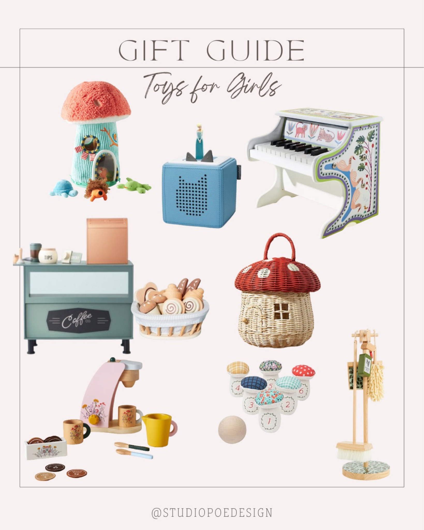 Gift guide for girls, toddlers. 

Mushroom toys, Montessori toys, tonies, girl toys, girl Christmas gifts, toddler, whimsical toys

#LTKFind #LTKkids #LTKGiftGuide