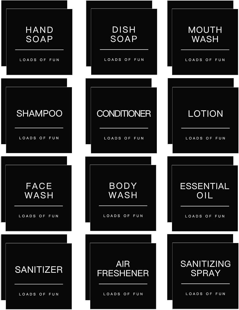 Bathroom Label Stickers for Organizing, Waterproof Label Stickers for Bottles and Jars Containers... | Amazon (US)