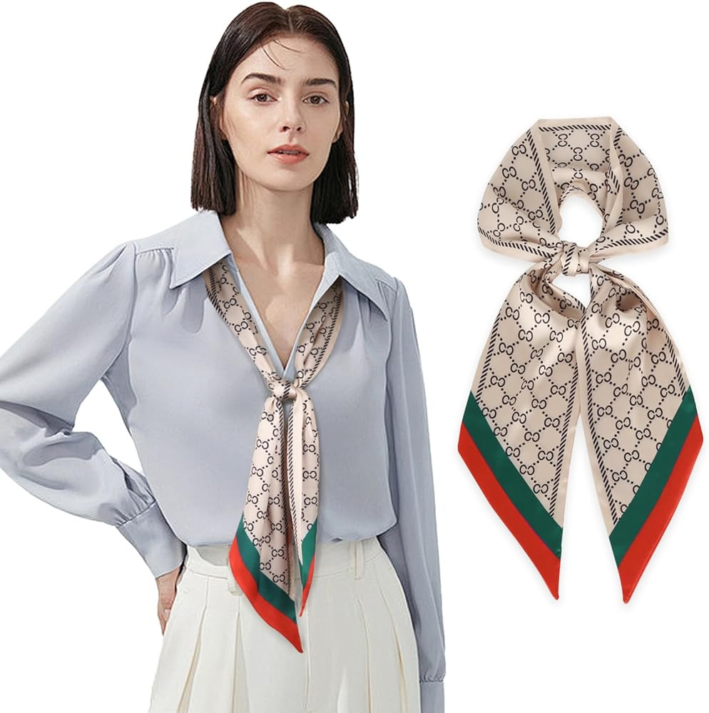 59" Mulberry Silk Like Head Scarf Women's Fashion Square Neck Satin Scarfs for Bag Hair Scarves G... | Amazon (US)