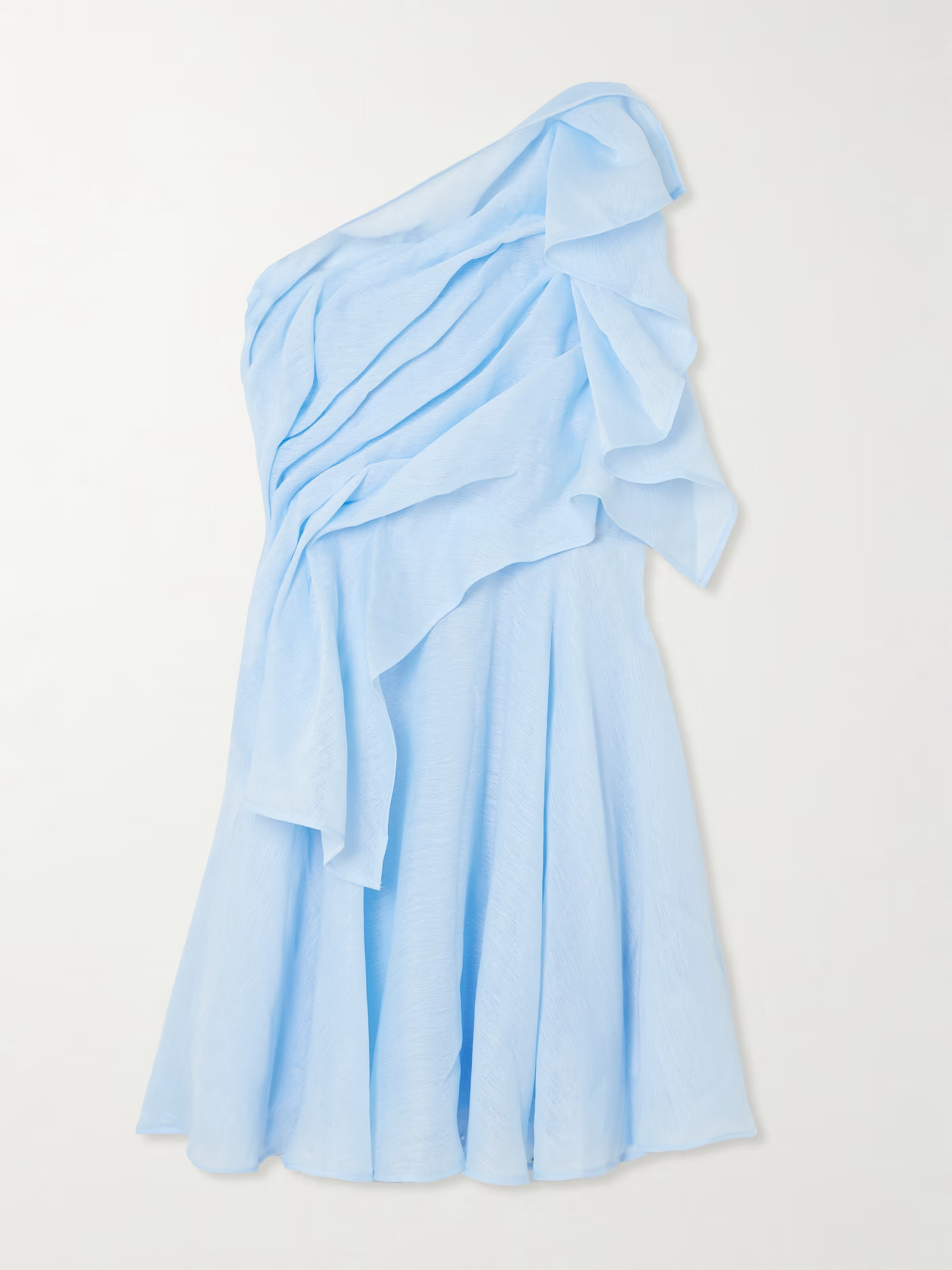 Genesis one-shoulder ruffled shirred muslin mini dress | NET-A-PORTER (UK & EU)