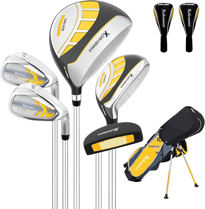 XDriveMax Junior Golf Club Set for Kids Ages 4-12, 5-6 Piece Right Hand Set with Stand Bag | Amazon (US)