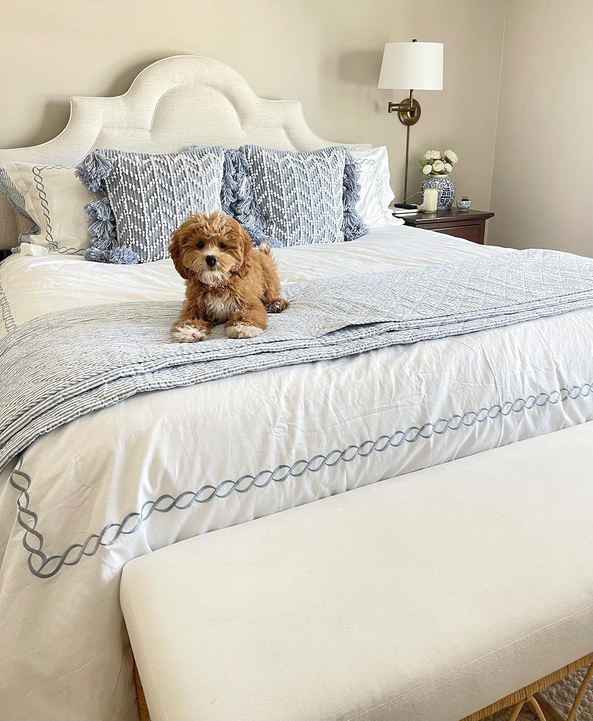 Shop our blue and white coastal bedding!! Just found our pretty stripe quilt set that has matchin... | Amazon (US)