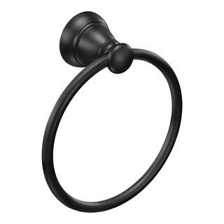 MOEN Banbury Towel Ring in Matte Black Y2686BL - The Home Depot | The Home Depot