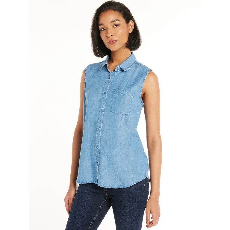Time and Tru Time and Tru Sleeveless Shirt    Best seller | Walmart (US)