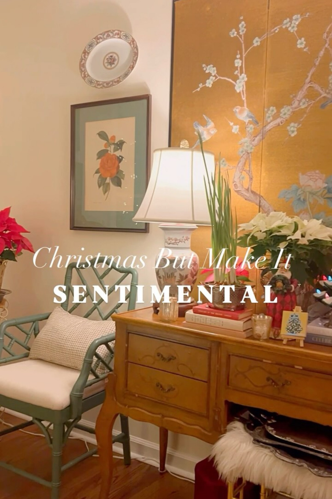 A grandmother’s Shiny Brite ornaments, another’s silver tray, my mama’s vintage glassware — these aren’t just decorations to me. They’re reminders. They’re whispers of laughter, love and moments shared with the people who made me who I am today.

During the Christmas season and always, these heirlooms are my favorite way to keep my loved ones close —even the ones I hold only in my heart. ❤️

How do you honor the ones you miss most during the holidays? 
•
•
•
•
•
•
Vintage Home Style | Vintage Decor | Vintage Holiday Decor |  Maximalist Home | Colorful Home | Home Inspiration | Holiday Styling | Collected Home | Vintage Christmas | Curated Home | Sentimental Style | Traditional Home | Curating a Joyful Life | The Sentimental Decorator

#thesentimentaldecorator #sentimentalstyle  #collectedhome #joyfullysingle #vintagechristmas #herbeautifulhaven #curatingajoyfullife #vintagehavenforone #styledforone #homeswithastory #decorwithastory