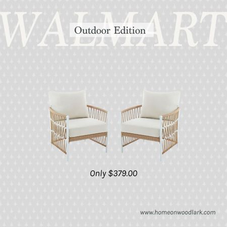I love these outdoor accent chairs at Walmart.  They are modern and stylish and are under $400 for both!  

Walmart outdoor accent chairs.  Outdoor seating.  

#LTKSeasonal #LTKHome #LTKxWalmart