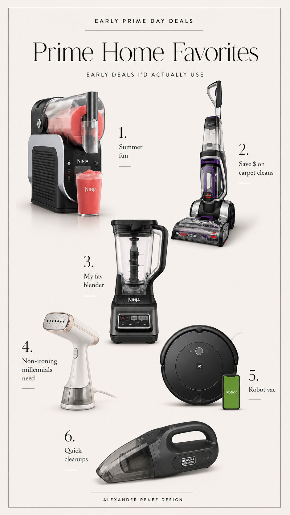 Early Prime Day home finds I’d actually use — a few practical favorites for easier summer days, cleaner floors, quick touch-ups, smoothies, frozen drinks, and keeping the house together without doing the most. Linking the home helpers worth checking before prices change. #LTKHome #LTKSaleAlert #PrimeDayDeals #AmazonHome #HomeFinds 

 #LTKHome #LTKSaleAlert