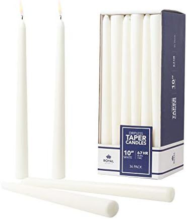 Royal Imports Unscented Taper Candles, Elegant Premium Quality, Dripless & Smokeless, Hand-Dipped... | Amazon (US)