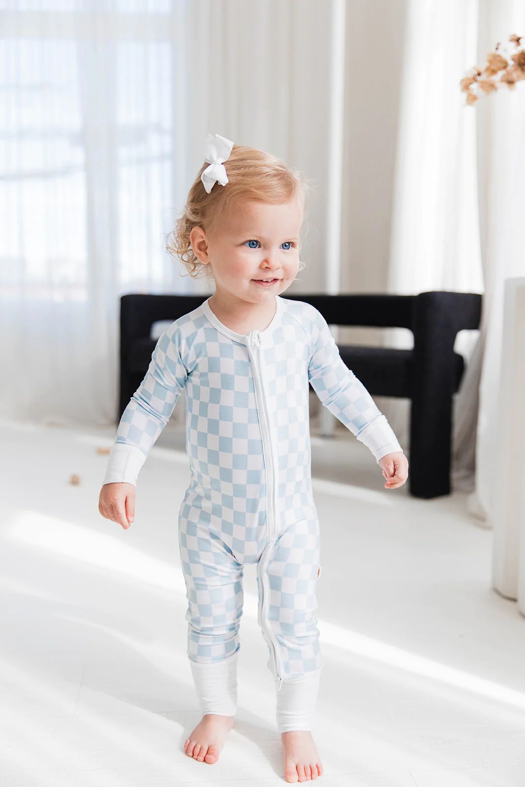 Zippered Romper in Checkered | Kids Spring Loungewear | Ollie's Day