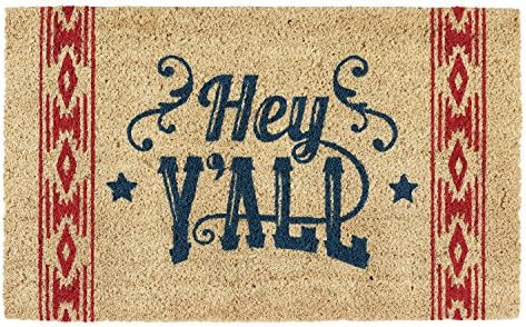 DII Natural Coir Doormat, Decorative Hello Mat, Hey Y'all, 18x30 | Amazon (US)