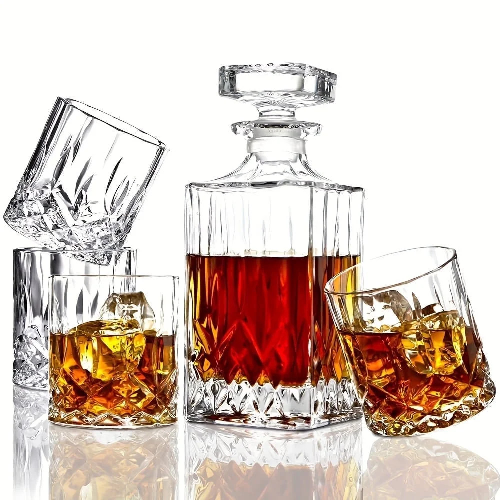 7 PCS Glass Whiskey Decanter & Whiskey Glasses Set, Wine Decanter With 6 Double Old Fashioned Gla... | Walmart (US)