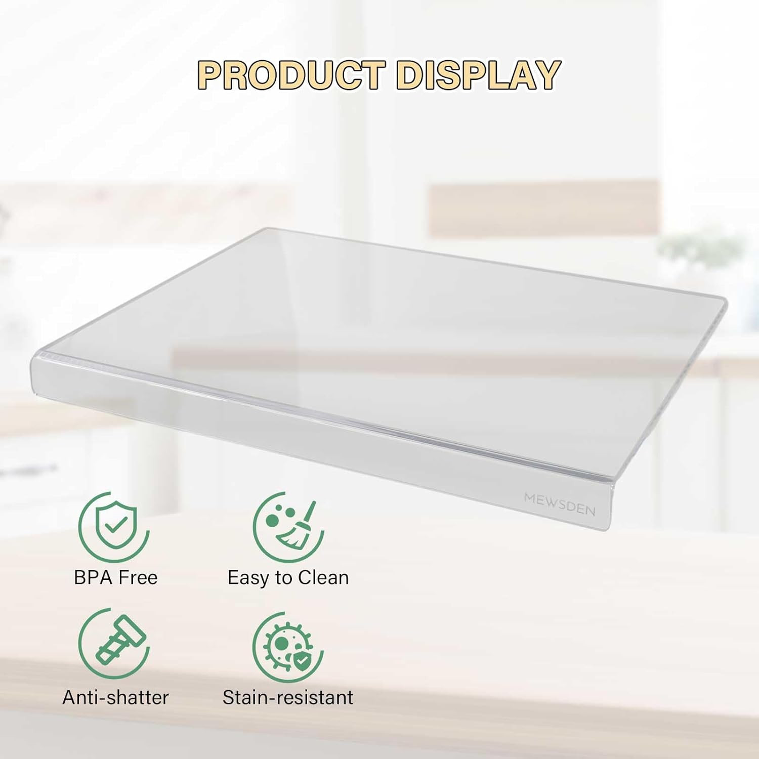 Acrylic Cutting Board with Counter Lip,Clear Cutting Boards for Kitchen,Non Slip Cutting Board fo... | Amazon (US)