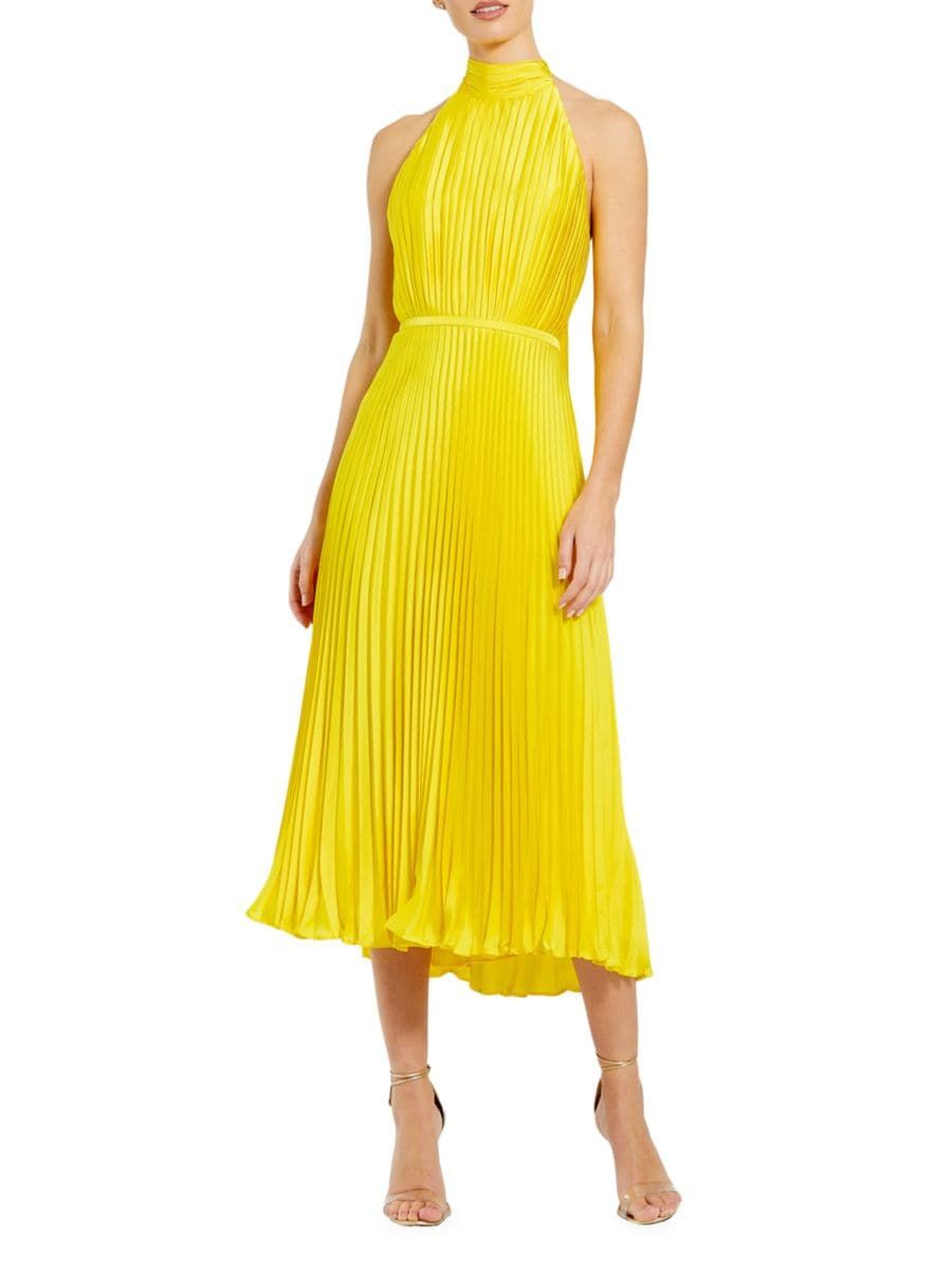 Ieena Pleated Halter Midi-Dress | Saks Fifth Avenue