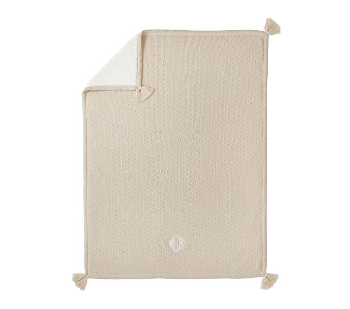 Luxe Cable-Knit Sherpa Baby Blanket | Pottery Barn Kids