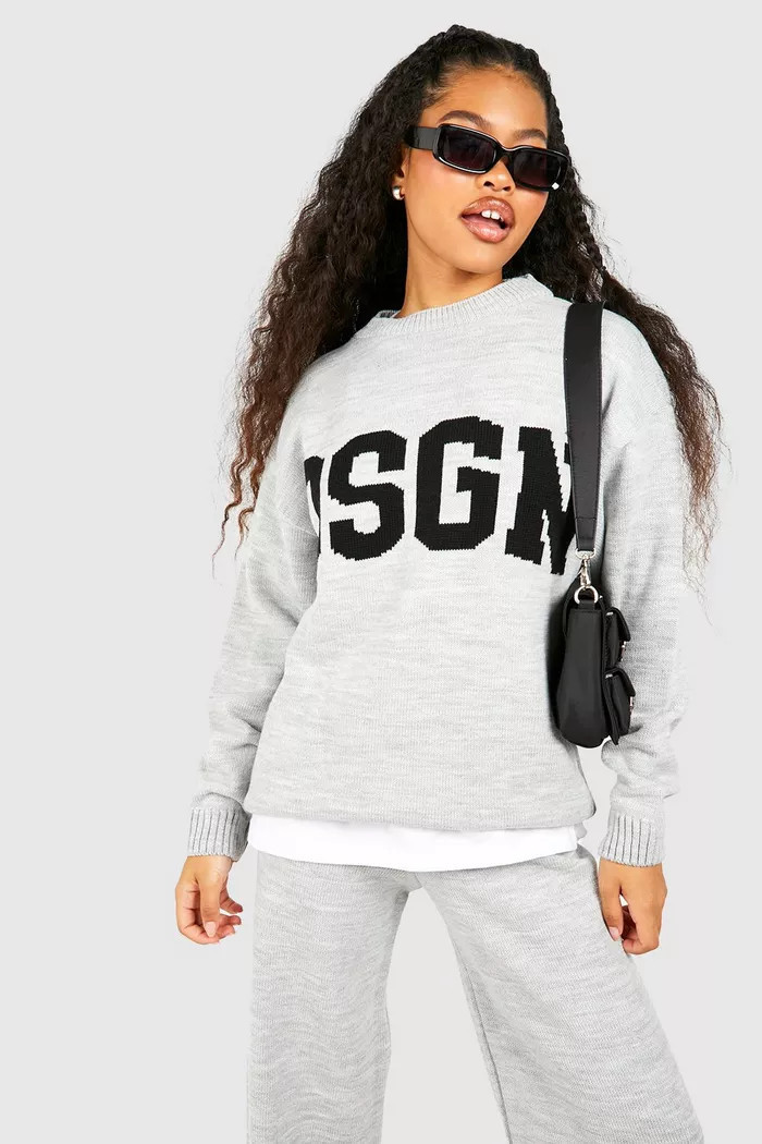 Petite Dsgn Knitted Crew Neck Jumper | Boohoo.com (UK & IE)