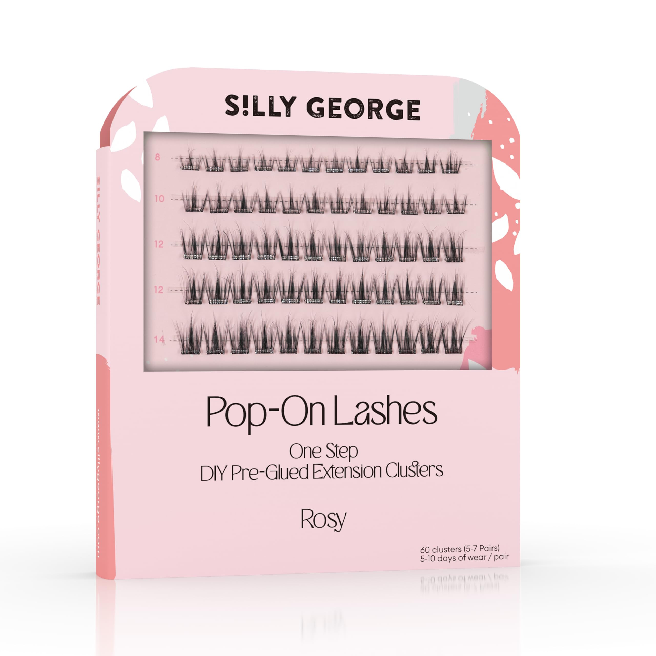 Silly George Pop-On Lashes - DIY 1-Step Pre-Glued Faux Eyelash Clusters, Natural Look Extensions,... | Amazon (US)