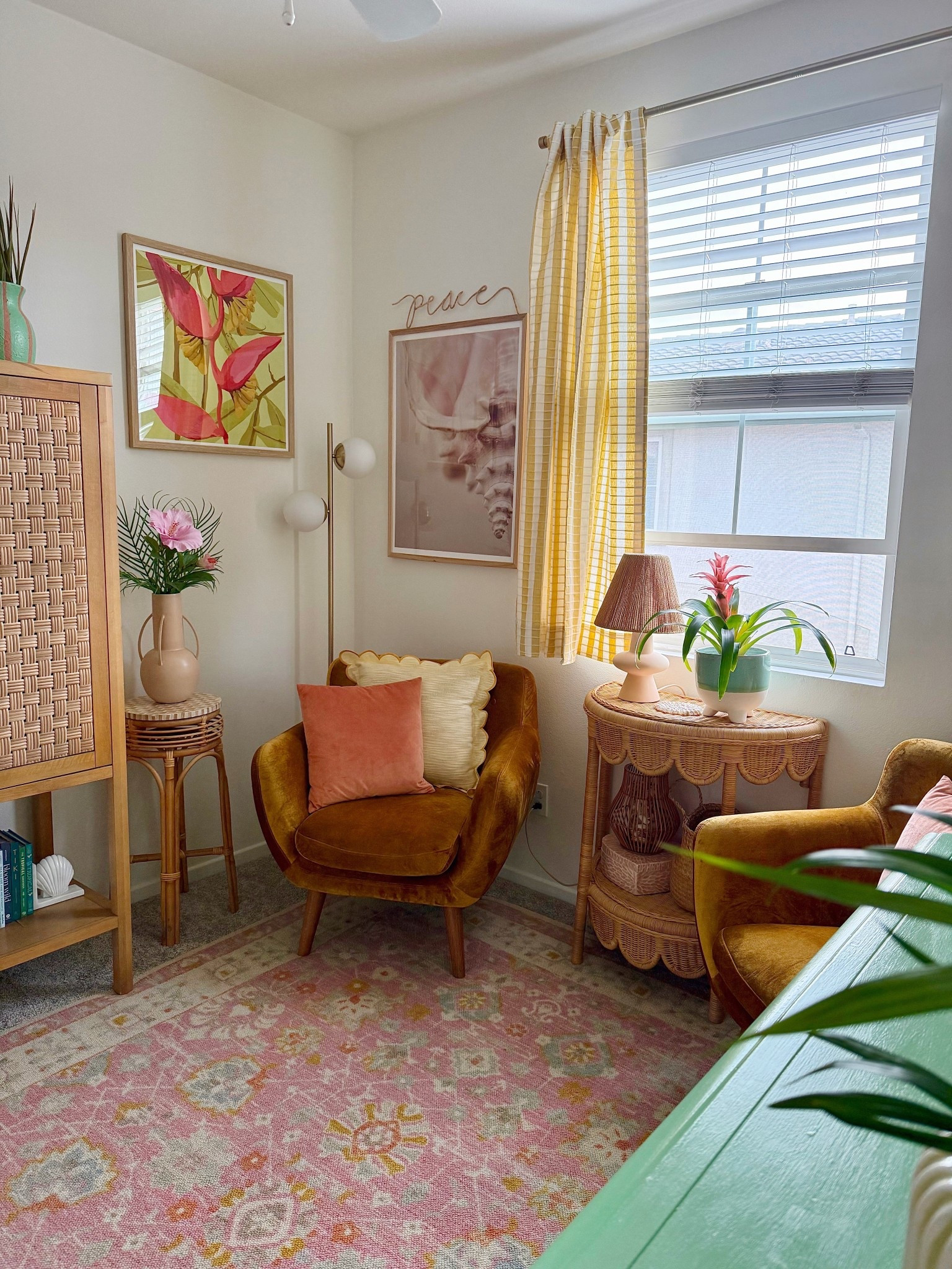 Midi Woven striped curtains are perfect in here. These are thick and so nice. Love the pops of yellow 

#LTKHome #LTKSaleAlert