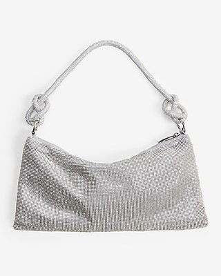 Rhinestone Knot Strap Slouch Bag | Express
