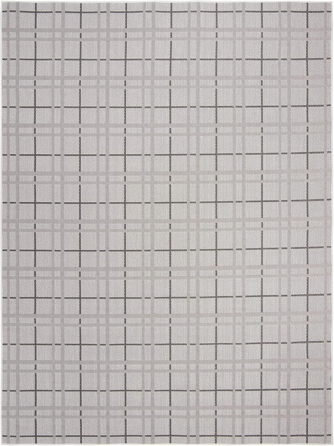 SAFAVIEH Washable Rug Bermuda Collection - 8' x 10', Ivory & Grey, Indoor/Outdoor, Weather Resist... | Amazon (US)