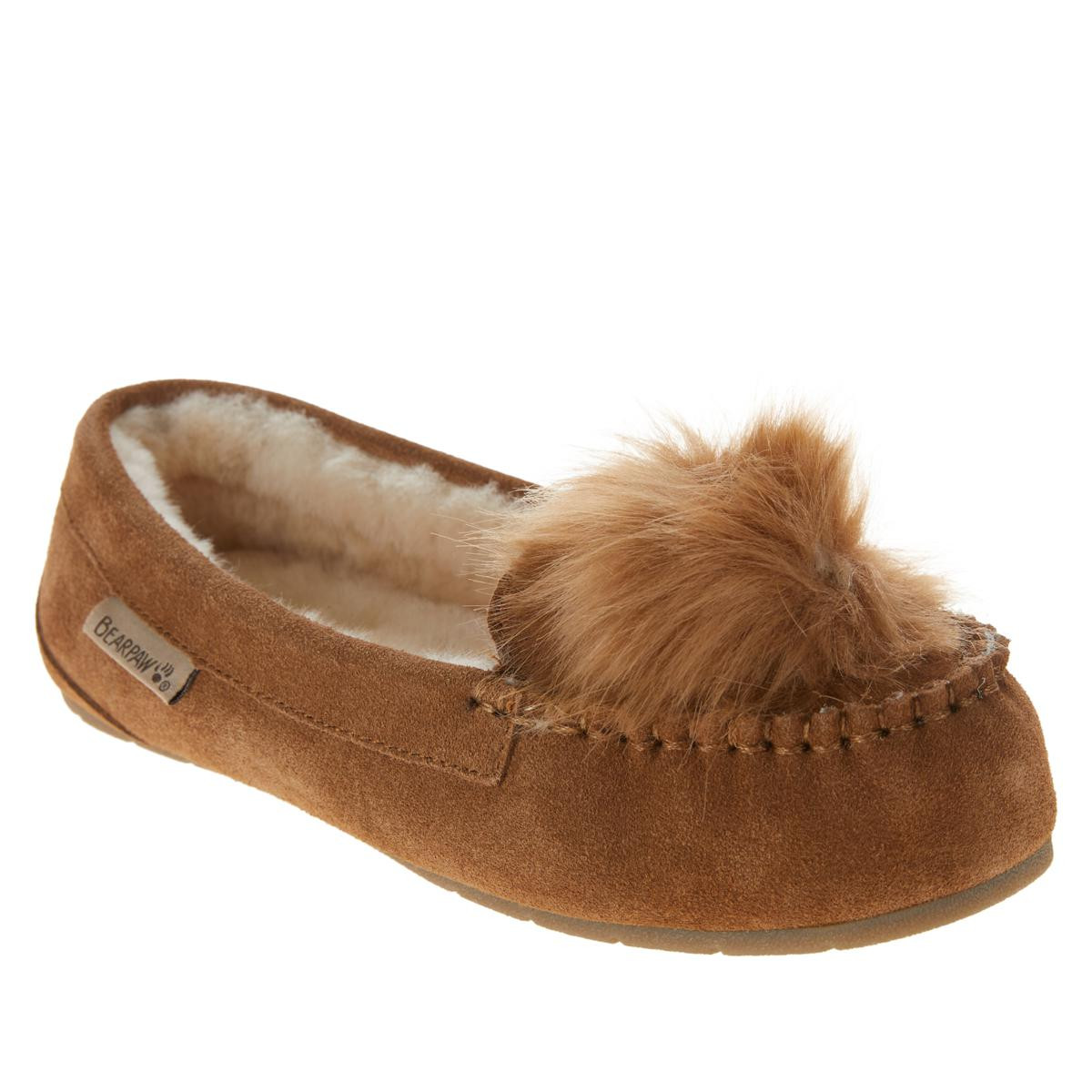 BEARPAW® Erika Suede Sheepskin Cozy Moccasin | HSN