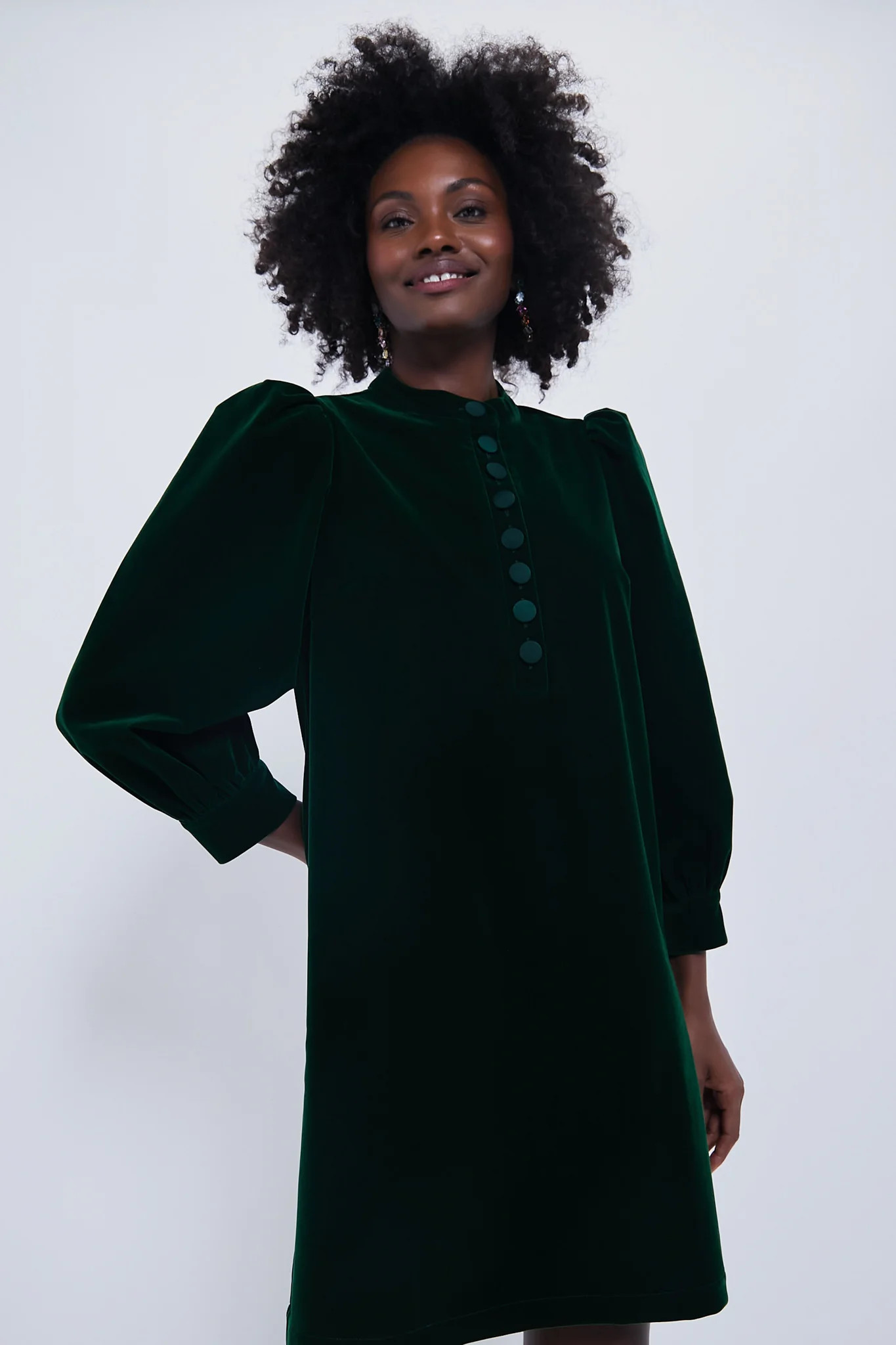 Hunter Green Velvet Samantha Dress | Tuckernuck (US)