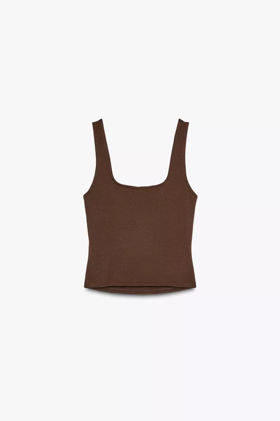 SLIM FIT - SQUARE NECKLINE - SHORT - STRAPSVest top with a square neckline and wide straps. | Zara UK