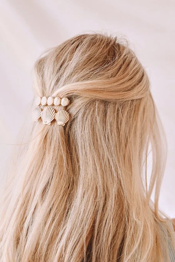 Sandcastle Queen Gold Shell Hair Clip Set | Lulus (US)