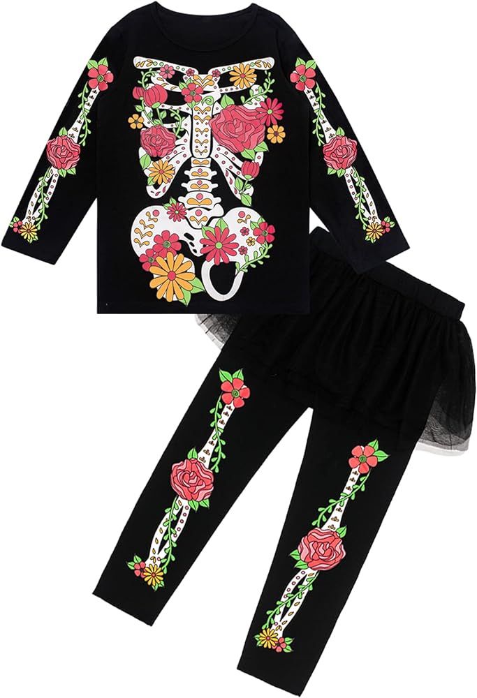 Girls Halloween Skeleton Day of the Dead Costume | Amazon (US)