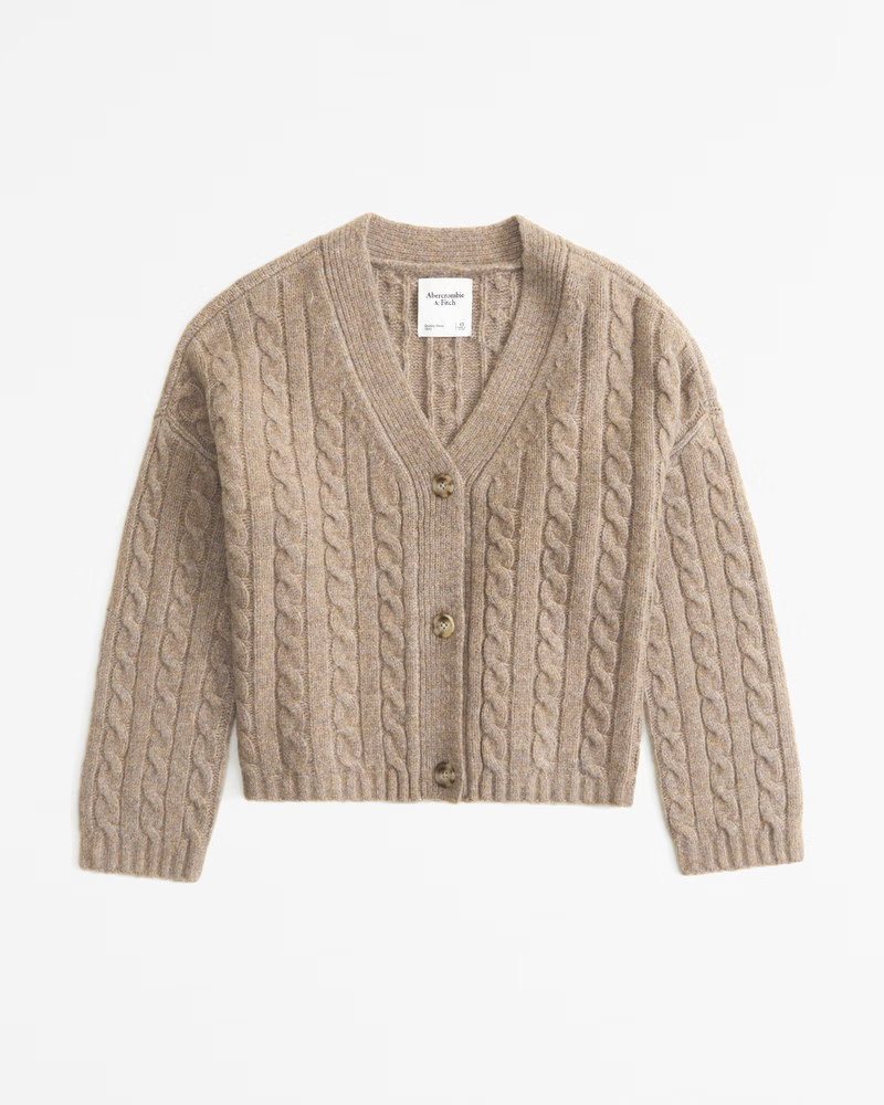 Cable Short Cardigan | Abercrombie & Fitch (US)