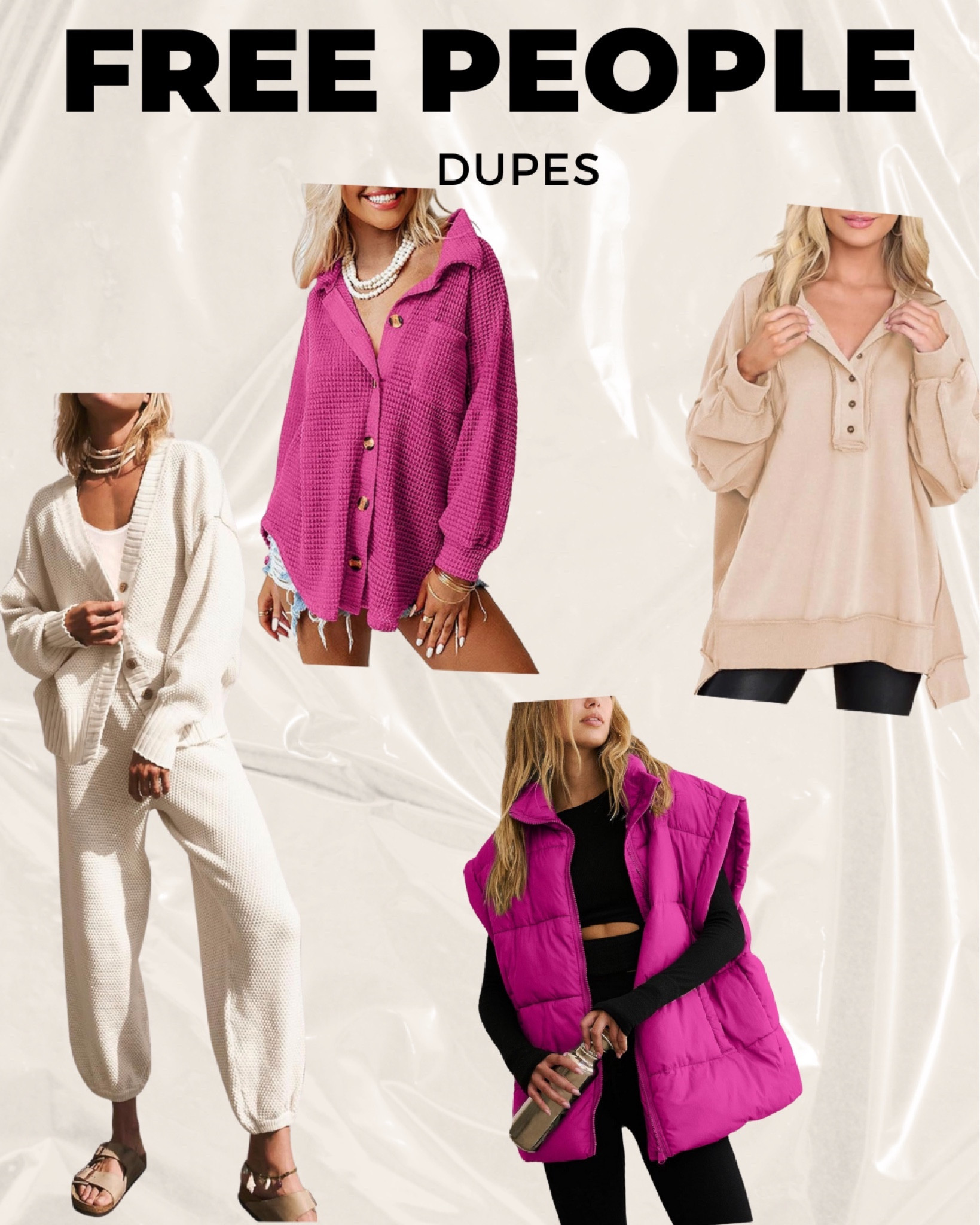 Free people, free people dupes, Amazon style, Amazon fashion, winter, winter clothing, comfy, sweater, sweater sets, puffer vest, baggy sweatshirt 

#LTKfindsunder100 #LTKfindsunder50 #LTKSeasonal