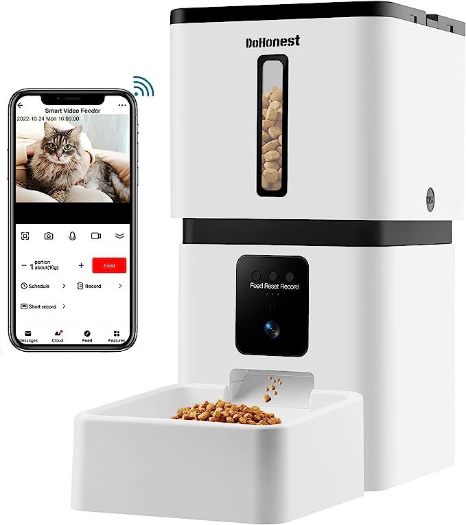 DoHonest Automatic Cat Feeders with Camera, 8L Smart 5G WiFi Dog Feeder 1080P HD Video Night Visi... | Amazon (US)