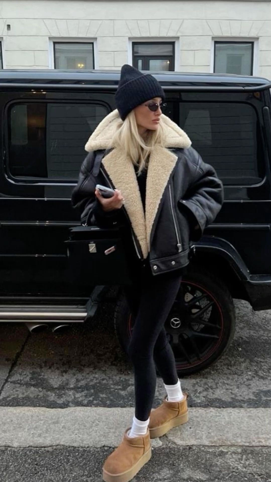 Recreate the look!  Style inspo from Pinterest to your cart! 🖤


#trending outfit
#Pinterest outfit inspo
#Pinterest inspo
#Pinterest inspired 
#fall fashion
#style inspo
#winter fashion
#ugg style
#ugh fashion inspo
#ugg outfit 
#black sunglasses
#designer sunglasses
#black long sleeve
#fall layers
#winter layers 
#leather shearling jacket
#winter jacket
#sherpa jacket
#oversized jacket 
#black beanie
#lululemon leggings
#black leggings
#ruffle socks
#white socks
#black turtleneck
#black handbag 
#black purse
#designer purse
#fashion inspo
#outfit inspo
#casual style
#elevated casual
#holiday outfit 
#casual outfit 
#cool mom outfit 
#weekend style
#mom style 
#errands outfit 
#sports mom outfit 
#airport outfit 
#travel outfit 
#street style
#new York style
#city outfit 
#ootd 

#LTKOver40 #LTKmomlife #LTKootd