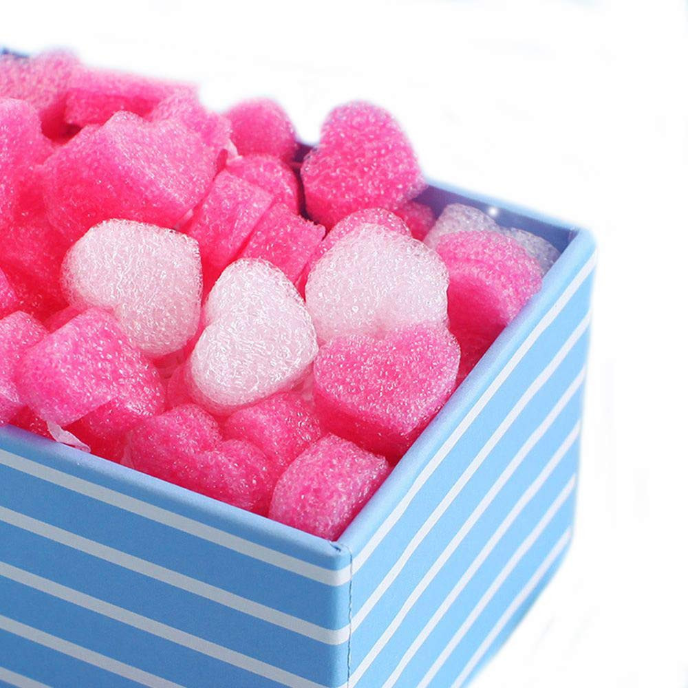 500 Pieces Gift Box Filler Shreds Mini Heart Foam Beads Gift Basket Filler Bedding Pearl Wool Mat... | Amazon (US)