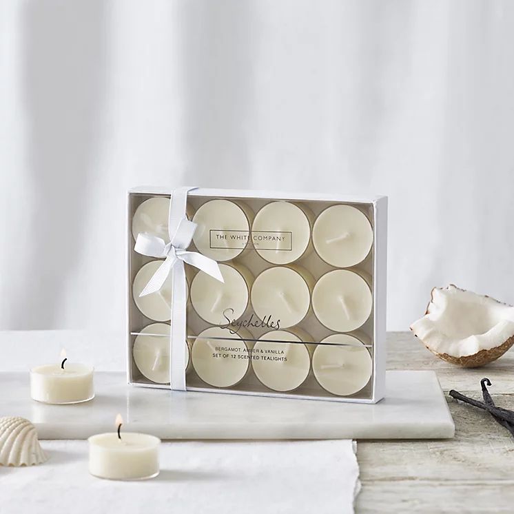 Seychelles Tealights – Set of 12 | Candles | The White Company | The White Company (UK)