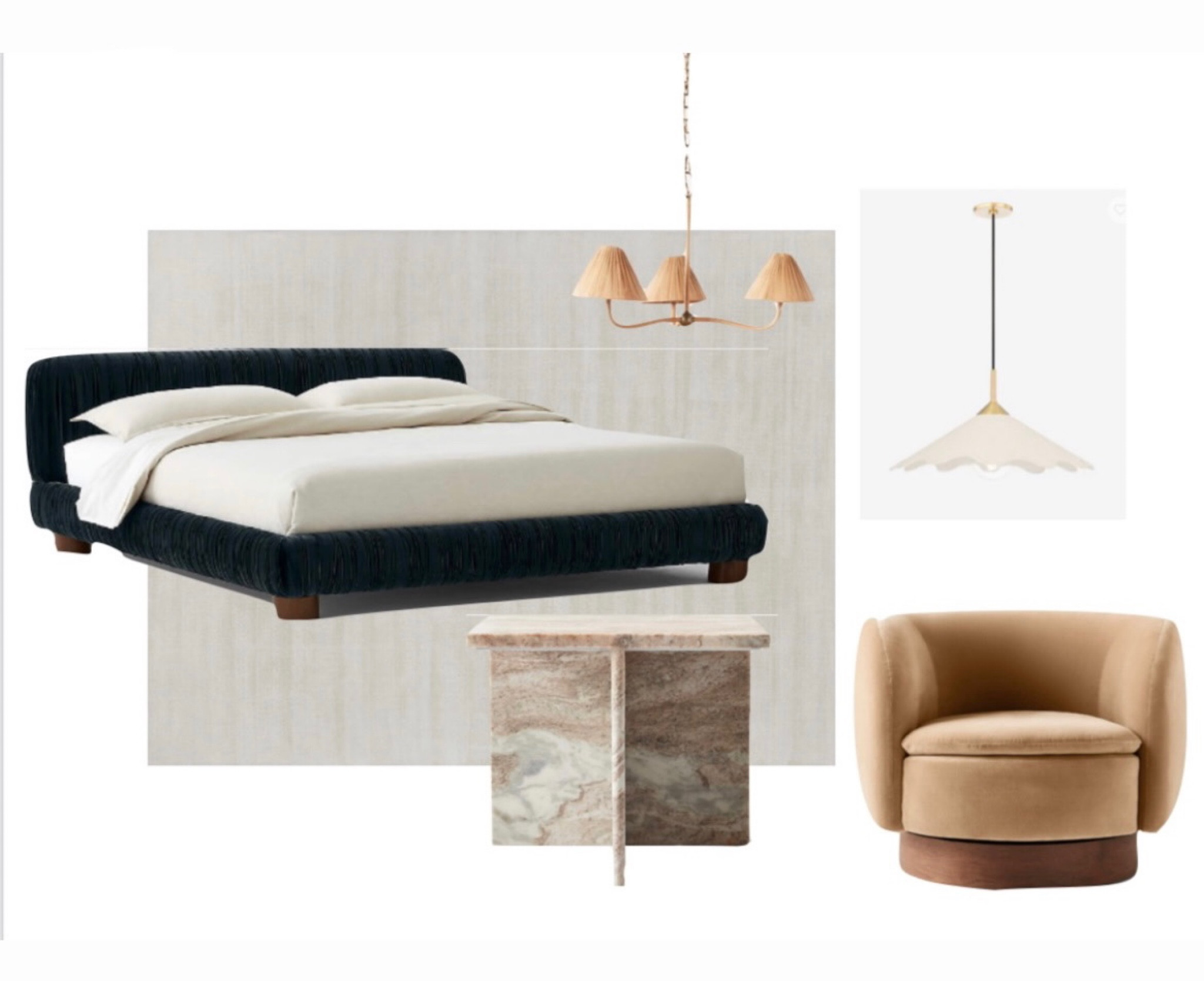 •  Modern Bedroom Mood Board • 

 The design project I am currently working on is for a renovated early 1960’s Mid-Century house; showcasing the original bones and floor plan with an updated and more transitional approach. 

For the guest house, my client and I wanted to include a strong, sophisticated color palette with the following pieces; a low upholstered bed, marble side tables, matching pendants as the accent lighting above the side tables, a accent chair, area rug and a focal light-fixture. 

Shop exact items below 

#BedroomDesign #InteriorDesign #Bedroom #Design #HomeDesign #HomeDecor #Decor #ModernDesign #AccentFurniture #Accents #Furniture #BedroomFurniture #Lighting #LightFixture #Contemporary #DesignDetails #DIY #Marble #AccentChair #LuluandGeorgia #CB2 #WestElm #PotteryBarn #OneKingsLane #Target #TargetHome #Amazon #AmazonHome #FrenchDesign #FrenchStyle #MaisonMayfaire 

#LTKhome #LTKeurope