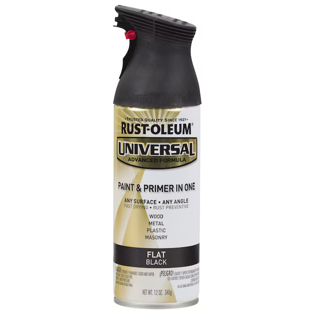 Rust-Oleum Universal Flat Black Spray Paint and Primer In One (NET WT. 12-oz) | Lowe's