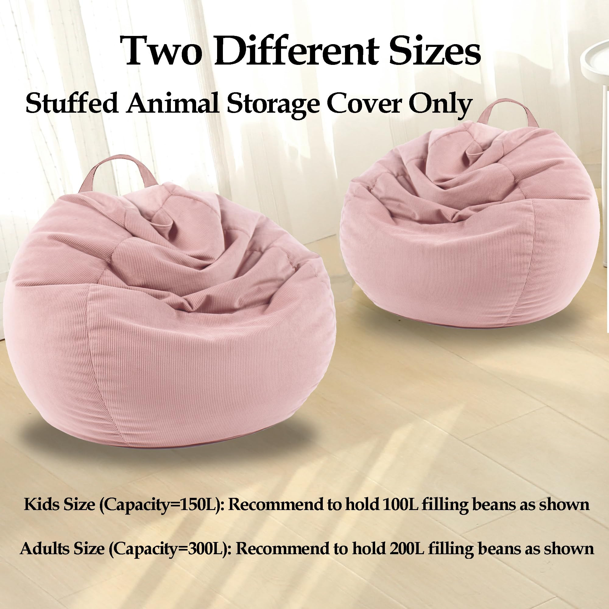 LPMOERA Stuffed Animal Storage Bean Bag Chair Cover (No Filler) For Kids and Adults.Pets Dogs/Cat... | Amazon (US)
