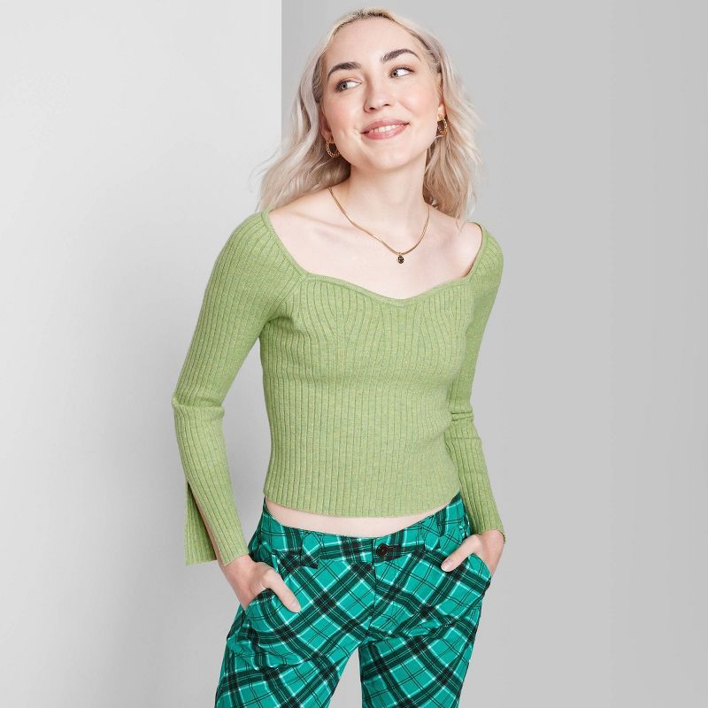 Women's Sweetheart Neck Fitted Pullover Sweater - Wild Fable™ | Target