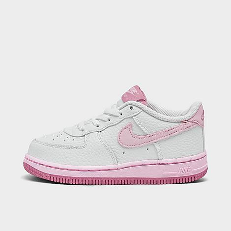 Nike Kids Toddler Force 1 Casual Shoes in White/Pink Foam/Elemental Pink Size: 10.0 | Finish Line (US)