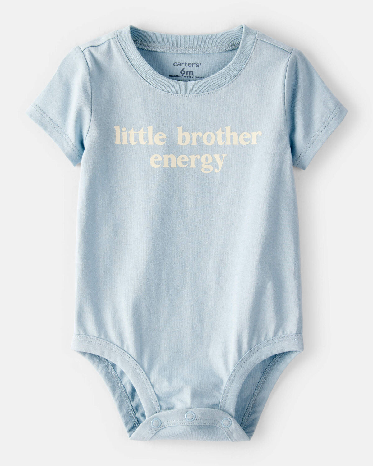 Baby Boy 'Little Brother Energy' Short-Sleeve Graphic Bodysuit - Blue | Carter's Inc