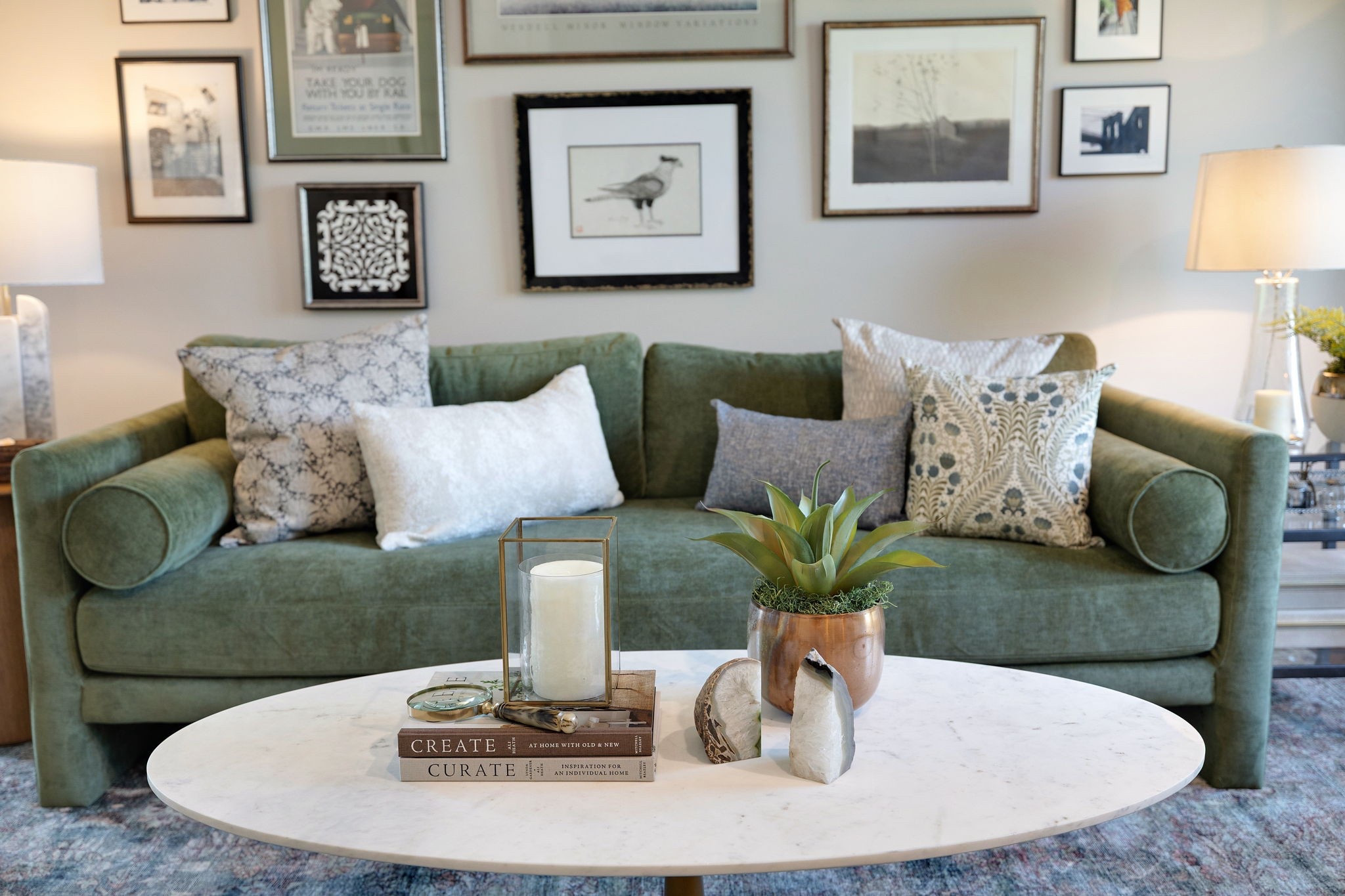 The One with the Green Sofa - Eclectic style drove this living room design and the result was a mix of character and classic.  

 #LTKHome #LTKStyleTip