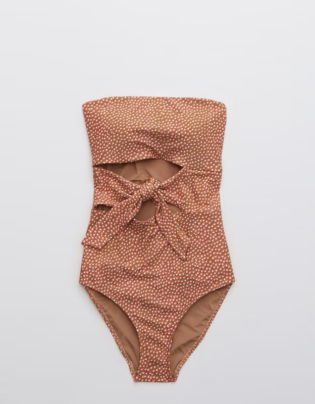 Aerie Wrap Bandeau One Piece Swimsuit | American Eagle Outfitters (US & CA)