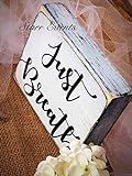 Just breathe sign 6" x 5.5" Wedding sign Rustic wedding decorations Wedding decor Small wedding sign | Amazon (US)