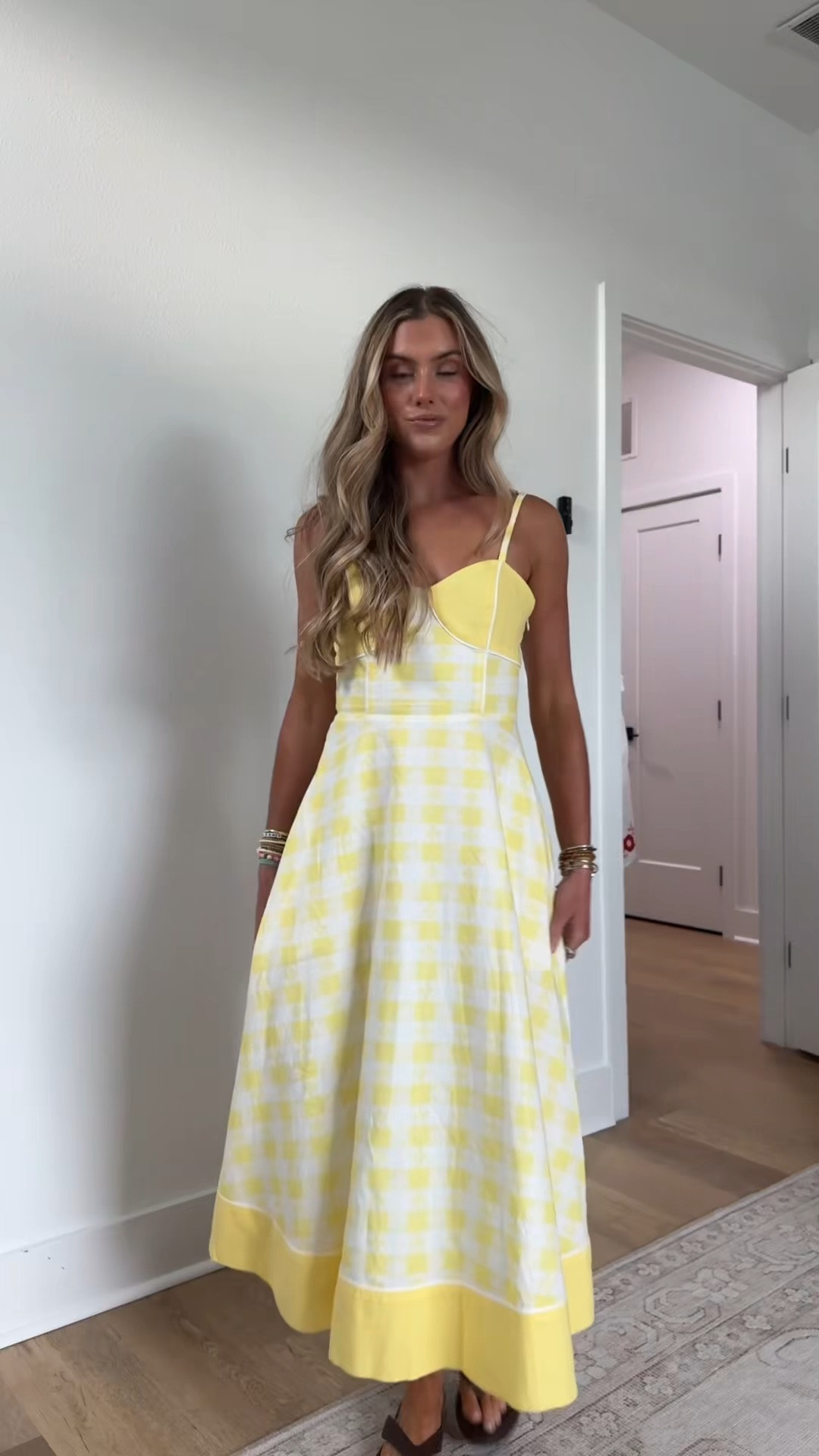 My dress is @renttherunway it’s the perfect yellow color and it has pockets too. My shoes are an elevated flip flop from @jcrew

#LTKootd #LTKSaleAlert #LTKdayinmylife