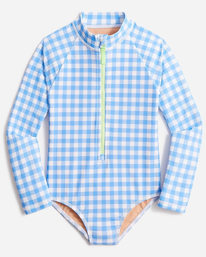 Girls' gingham rash guard swimsuit | J.Crew Factory