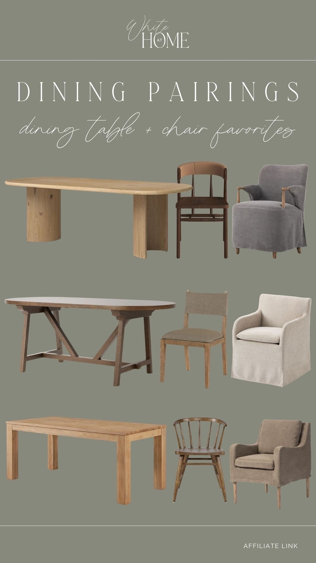 One of my favorite ways to elevate a dining room, whether formal or informal, is to create dimension with various wood tones and upholstery. I love pairing a two different style dining chairs together—one style on the side, and one at the end of the table.

#LTKHome