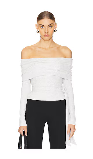 Jani Off Shoulder Top in Heather Grey | Revolve Clothing (Global)