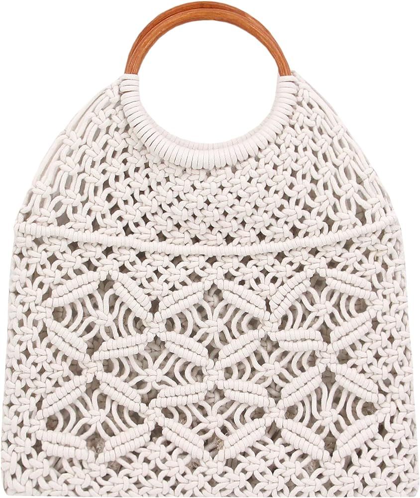 Naimo Women Straw Beach Shoulder Bag Woven Tote Handbag Large Handmade Weaving Summer Casual Hobo Ba | Amazon (US)