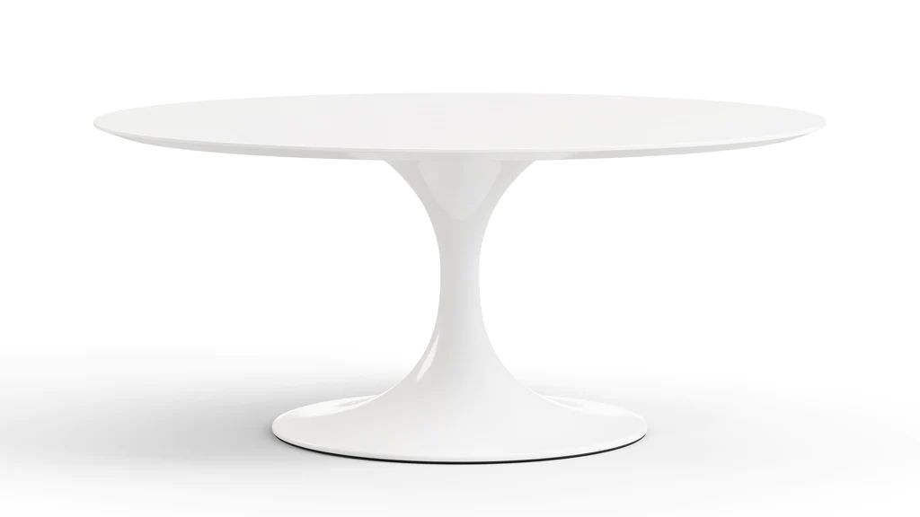 Tulip Coffee Table - Round Tulip Coffee Table, White Lacquer | Interior Icons