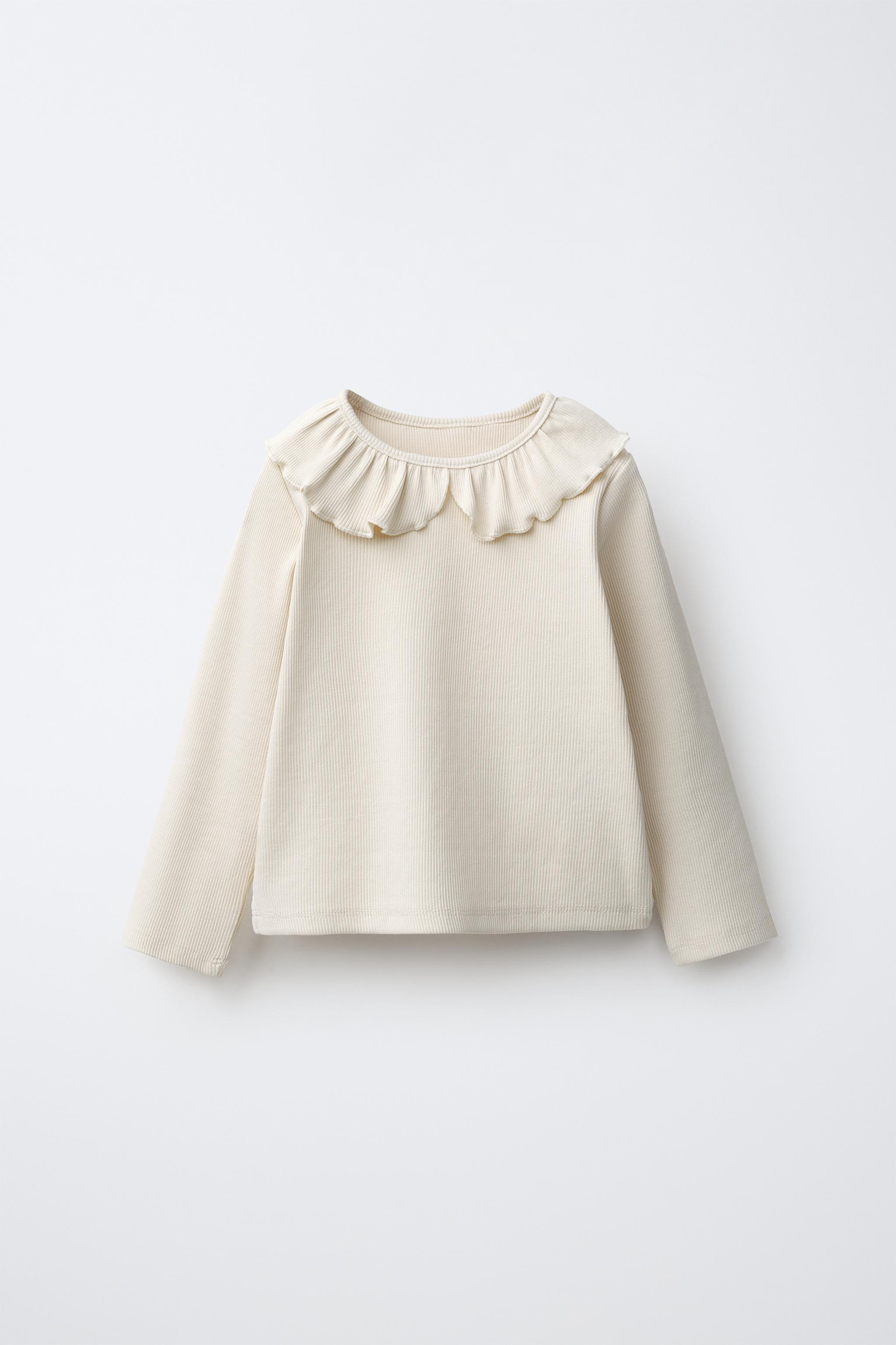 RIB PETER PAN COLLAR T-SHIRT | Zara US